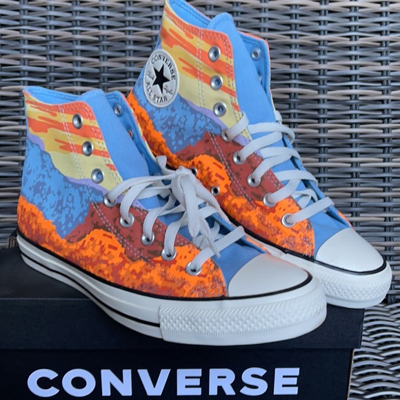 Converse Ctas Hi Magma Orange/Sea MENS - Picture 6 of 16